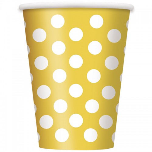 Copos Amarelo Bolinhas